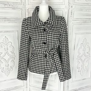 Zara Basics Black and White Houndstooth Jacket